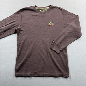 Mossy Oak Shirt Mens Large Brown Thermal Long Sleeve Logo Hunting Tee Outdoor